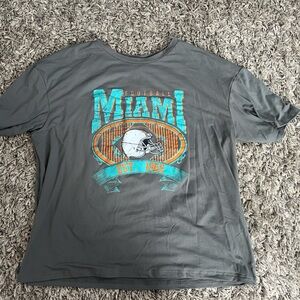 Gray Miami Football Graphic T-Shirt
